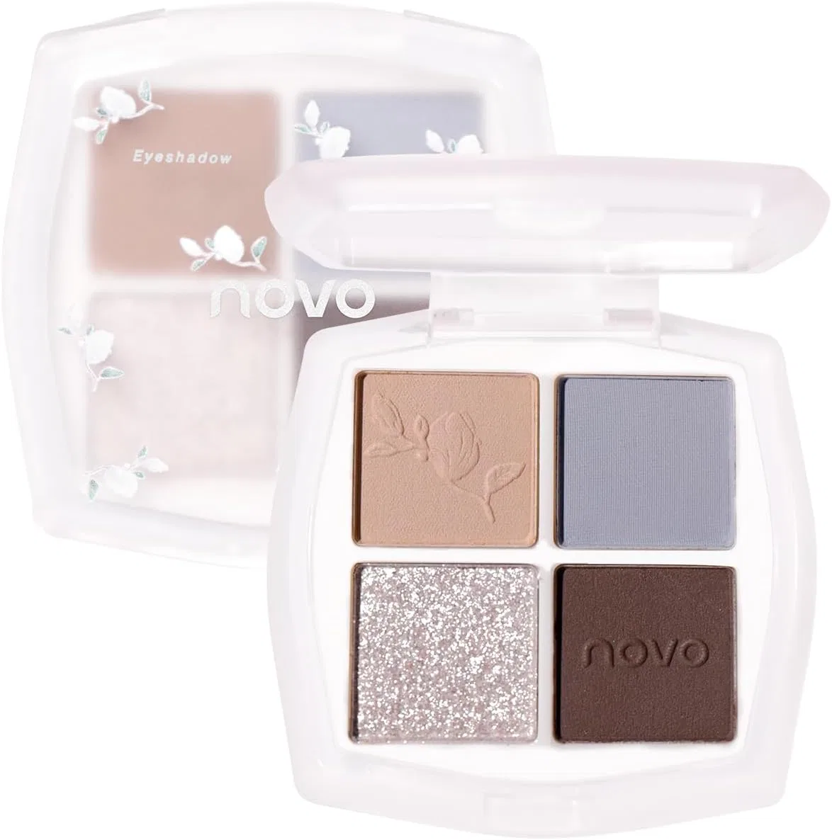Тени для век 4 цвета матовые и перламутровые Novounow 10 г 02# Mint Latte