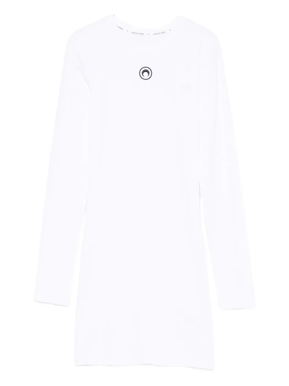

Платье с круглым вырезом и длинными рукавами Marine Serre, белый
