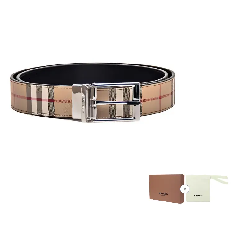 

Burberry Мужской ремень из полиуретановой кожи бежевый 3.5 см, Beige