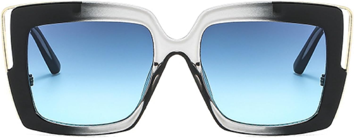 

Крупные квадратные солнцезащитные очки для женщин, модные солнцезащитные очки в толстой оправе, стильные мужские солнцезащитные очки с защитой от УФ-излучения UV400, черные mincl, Blue