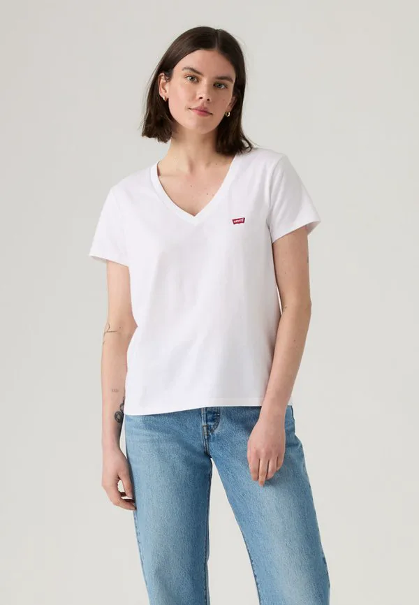 Набор из двух базовых футболок perfect tees Levi'S, White/Caviar — фото 4
