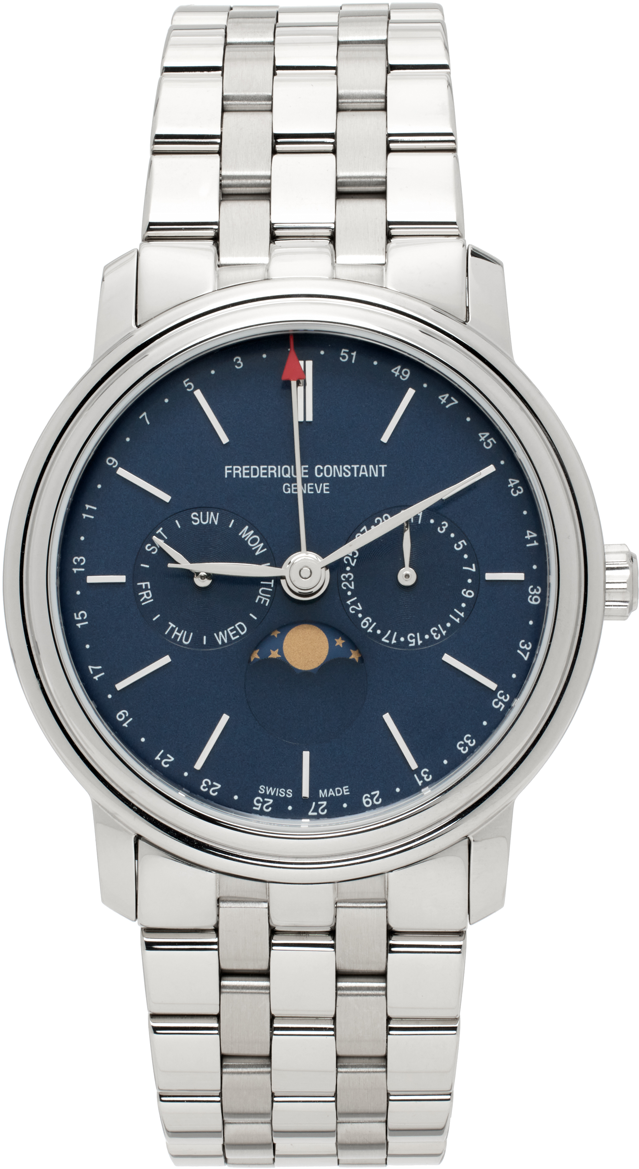 

Часы с серебряным классическим индексом и таймером для бизнеса Frederique Constant