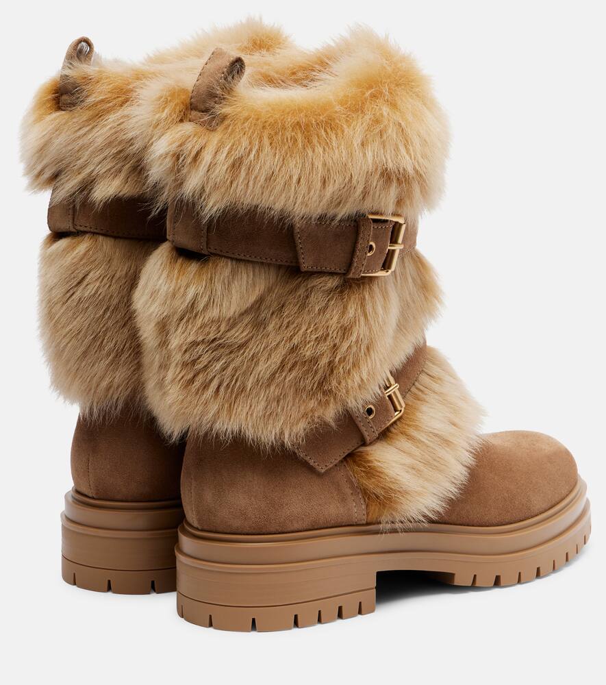 Байкерские ботинки Maverick из замши и шерпа Gianvito Rossi, Camel+Desert — фото 2