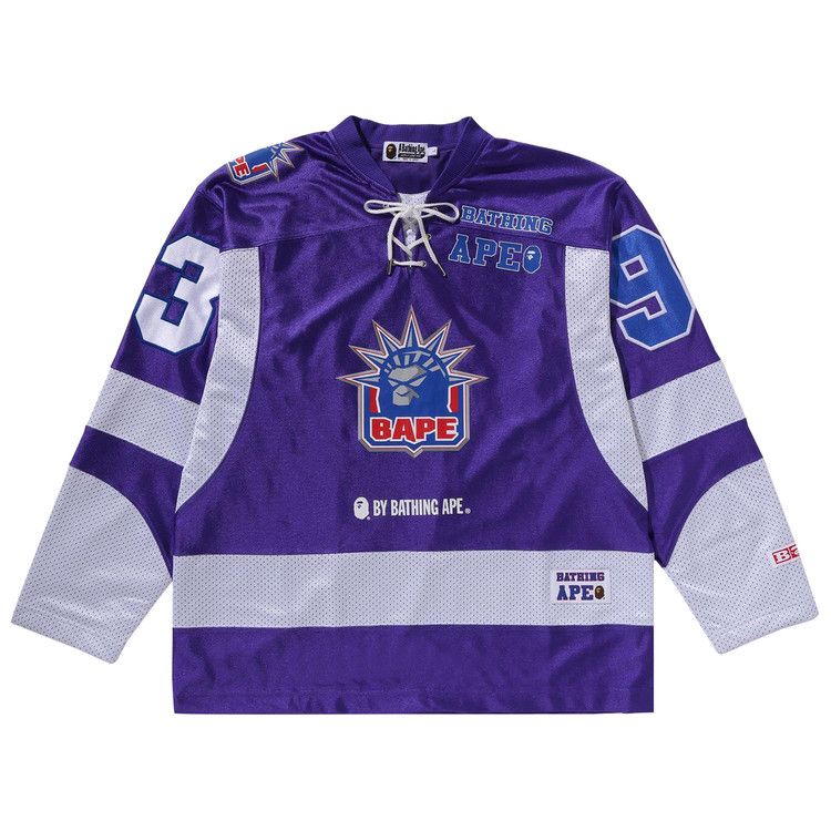 

Джерси BAPE Multi Logo Relaxed Fit Long-Sleeve Ice Hockey Jersey, Purple