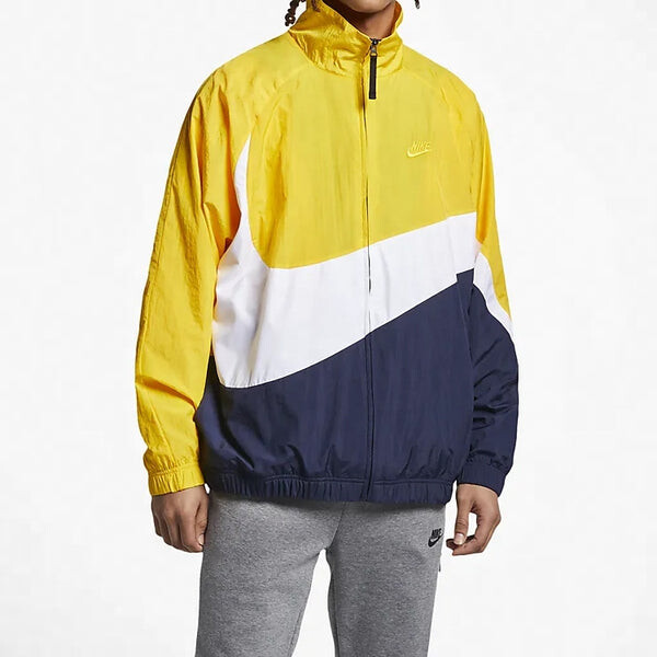 Куртка Nike Big Swoosh Large Logo Woven Colorblock Jacket Yellow, желтый — фото 3