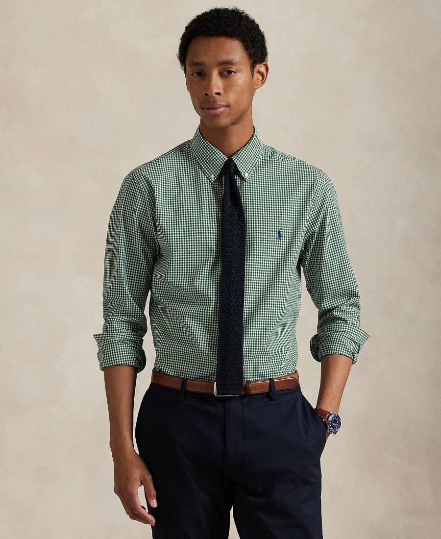 

Мужская приталенная рубашка из эластичного поплина Polo Ralph Lauren, New Forest White