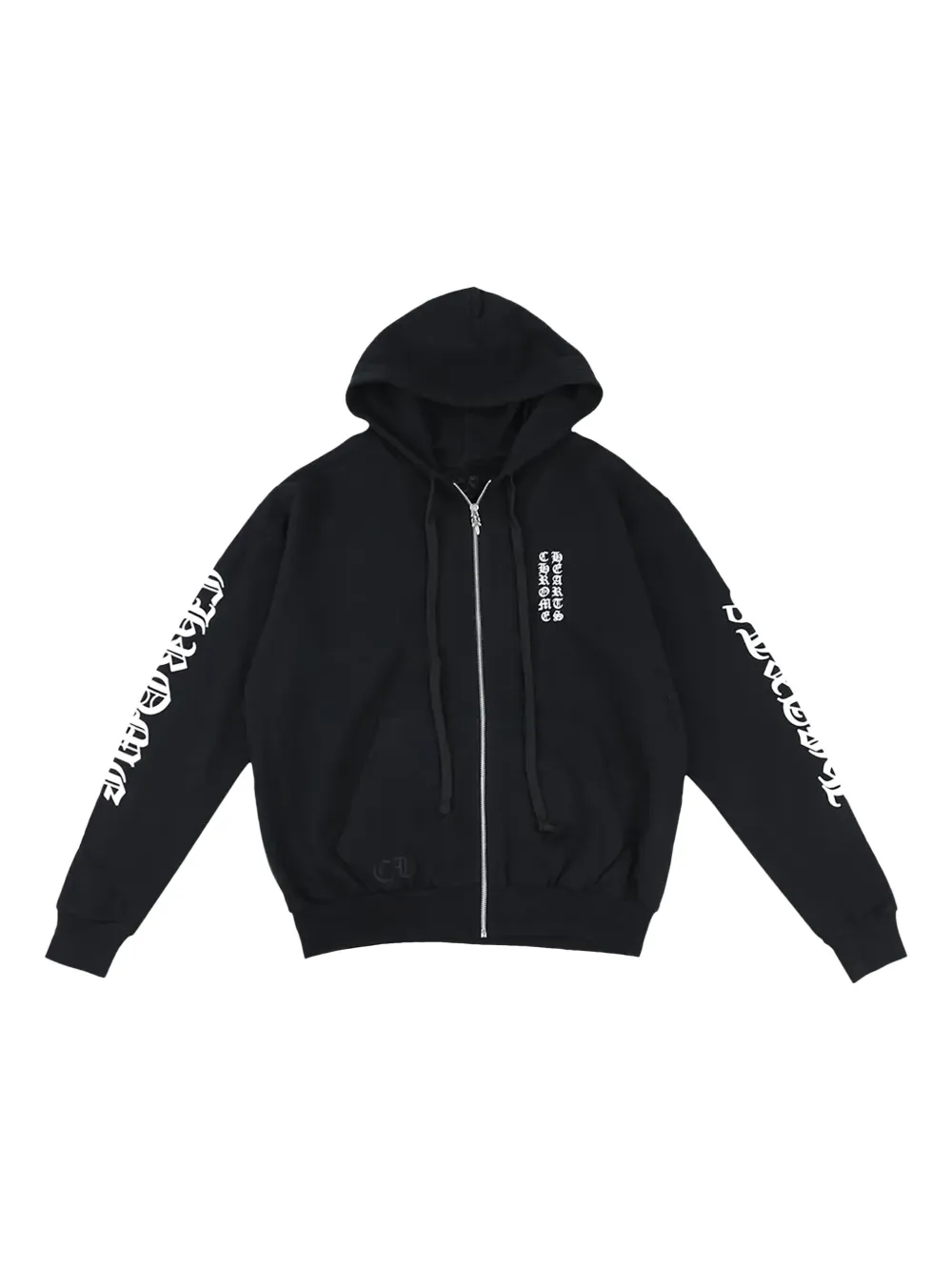 

Худи на молнии с логотипом Chrome Hearts, черный