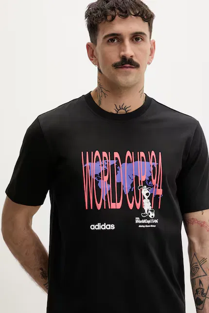 Футболка хлопковая męski bawełniany Adidas Originals, черный — фото 4