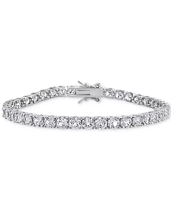 

Теннисный браслет с выращенным в лаборатории белым сапфиром (4-1/4 карата) из стерлингового серебра (также доступен из 18-каратного золота с покрытием из стерлингового серебра) Macy'S, silver