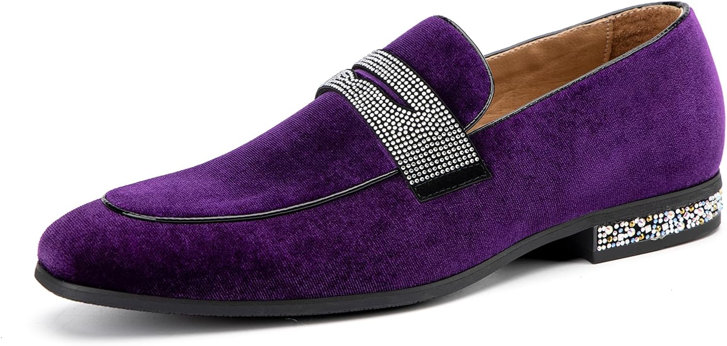 

Мужские бархатные лоферы JITAI, классические туфли для мужчин, лоферы под смокинг, пурпурный