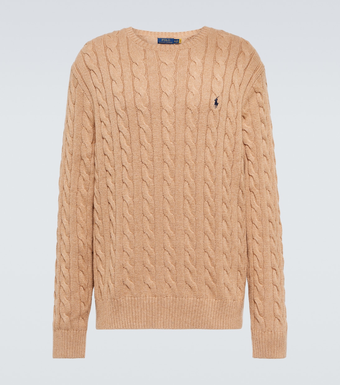 

Хлопковый свитер с косами Polo Ralph Lauren, Camel Melange