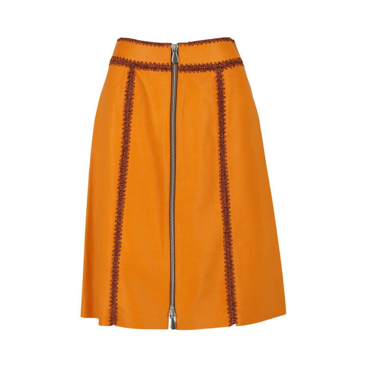 

Юбка Bottega Veneta Calfskin Leather Zip Up Skirt 'Pumpkin'