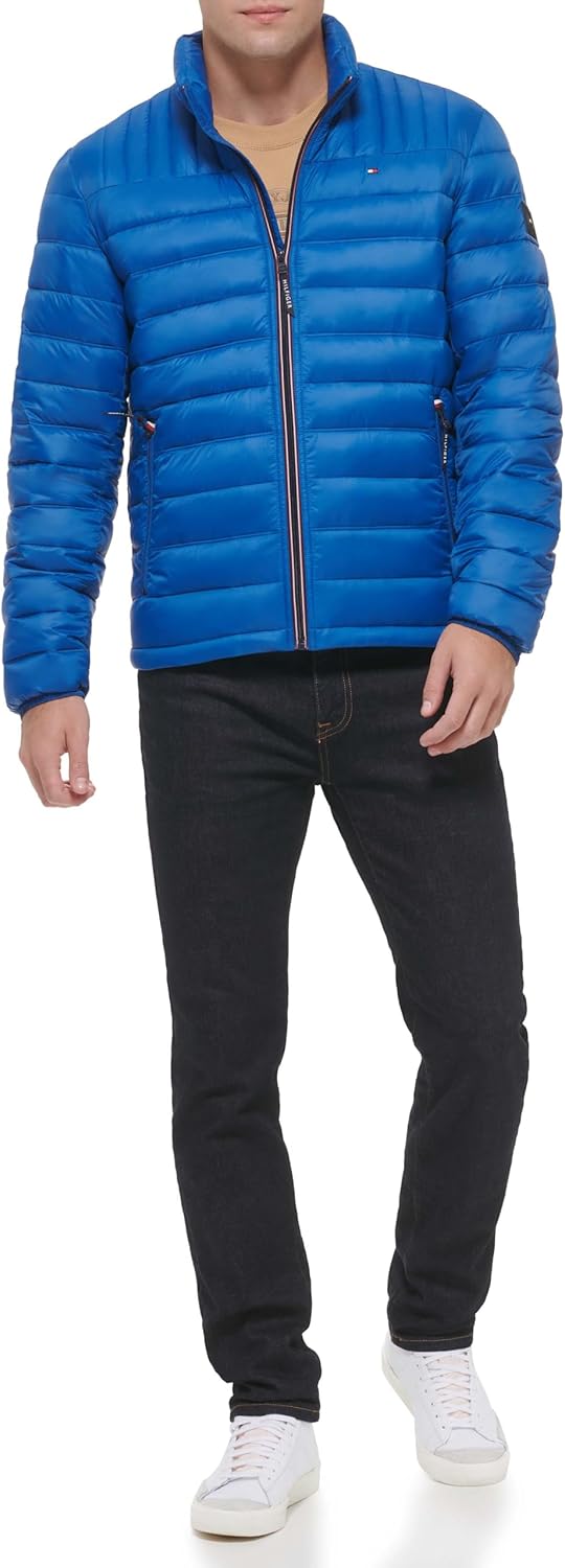 

Мужская стеганая куртка Tommy Hilfiger с вышитым логотипом, New Royal Blue