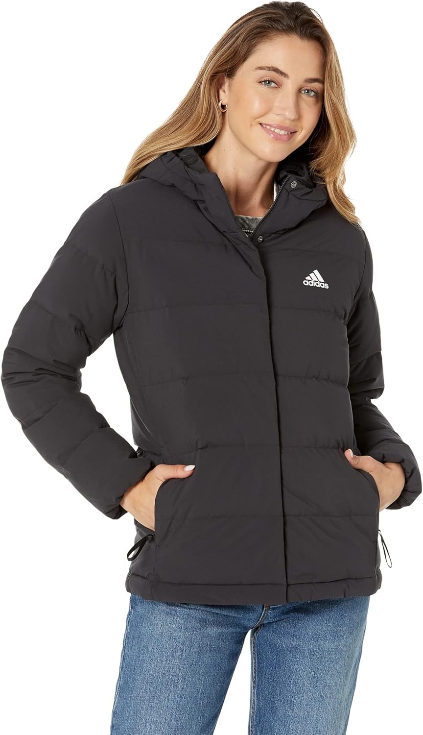 

Женская утепленная куртка Adidas Helionic с капюшоном для активного отдыха, черный