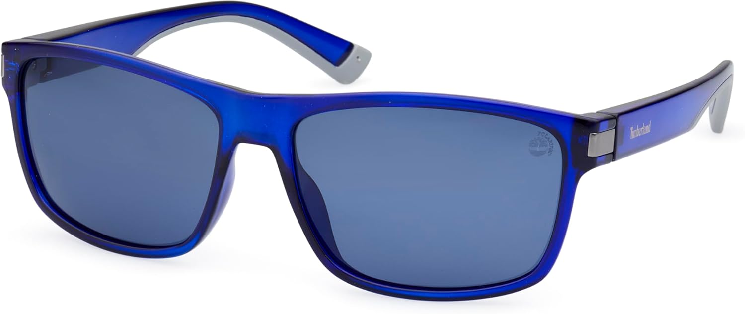 

Timberland мужские Injected Sun Glasses круглые солнцезащитные очки, Blue/Other/Smoke Polarized