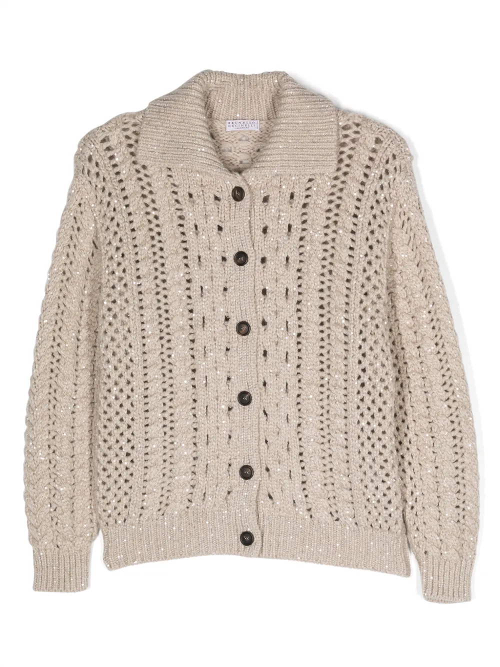 

Кардиган рыхлой вязки Brunello Cucinelli Kids, нейтральный