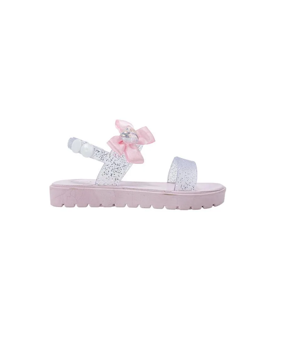 Детские сандалии PCU с бантиком и подвеской в виде сердечка Bebe, pastel розовый — фото 2