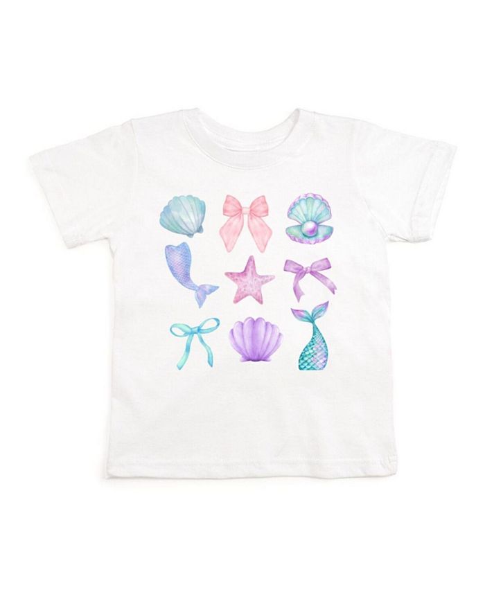 

Футболка с коротким рукавом "Mermaid Cutie" для девочек - малышки, подростки Sweet Wink, белый
