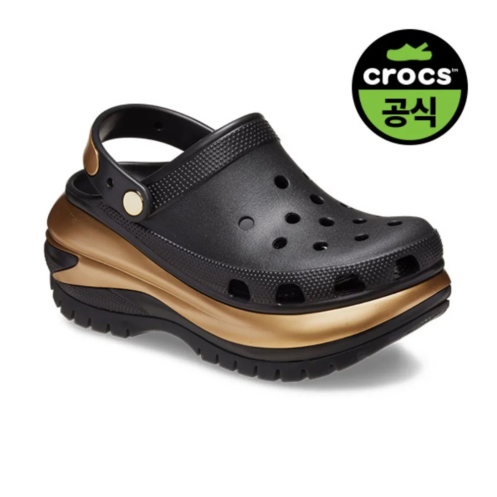 Мужские клоги Crocs Mega Crush Metallic бежевые — фото 2