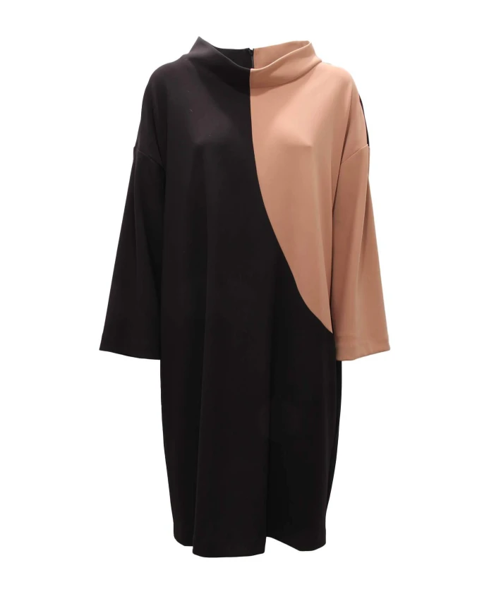 

Двухцветное платье оверсайз, модель 223289 Joseph Ribkoff, черный