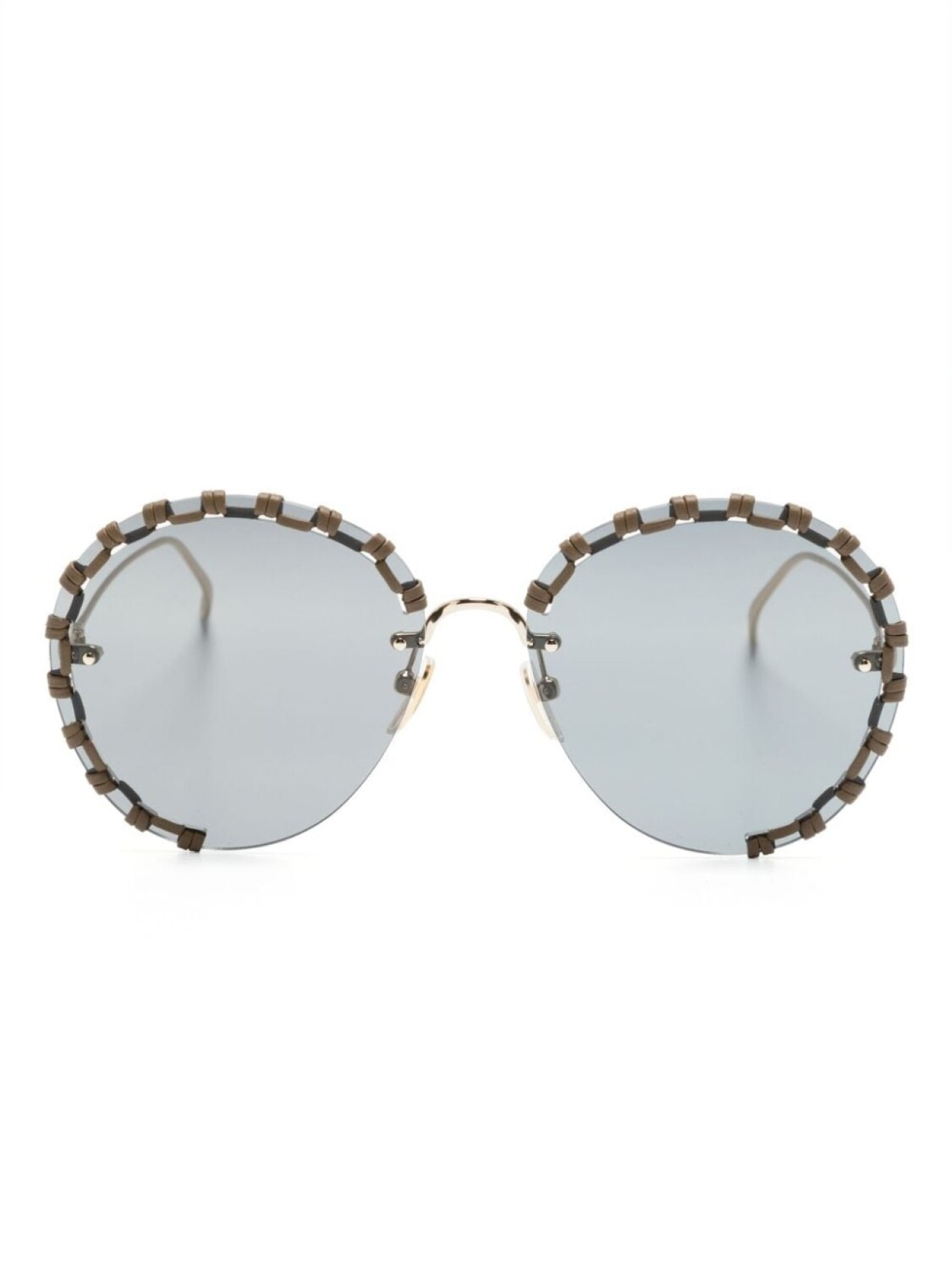 

Chloé Eyewear солнцезащитные очки Idora в круглой оправе, золотистый