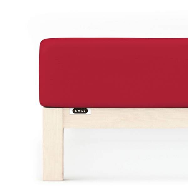 

Простынь на подгонке schlafgut Jersey, 90x22x200 см цвет red deep