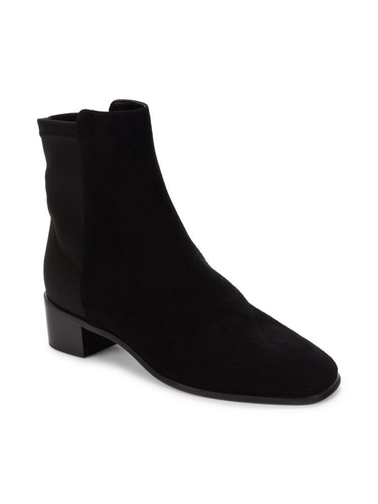Замшевые ботильоны на каблуке City Stuart Weitzman, черный — фото 2