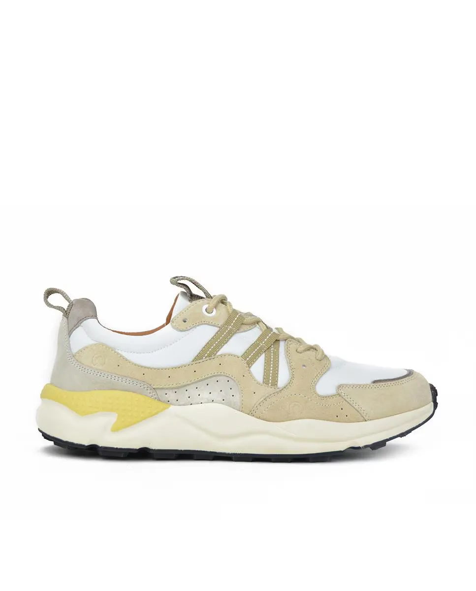 

Мужские кожаные кроссовки со шнурками и контрастной подошвой Coronel Tapiocca, бежевый