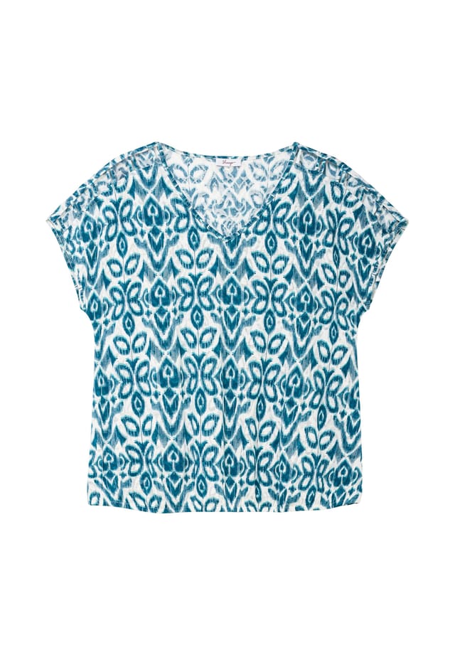 

Рубашка Burnout с эластичным поясом Sheego, цвет dunkelpetrol gemustert