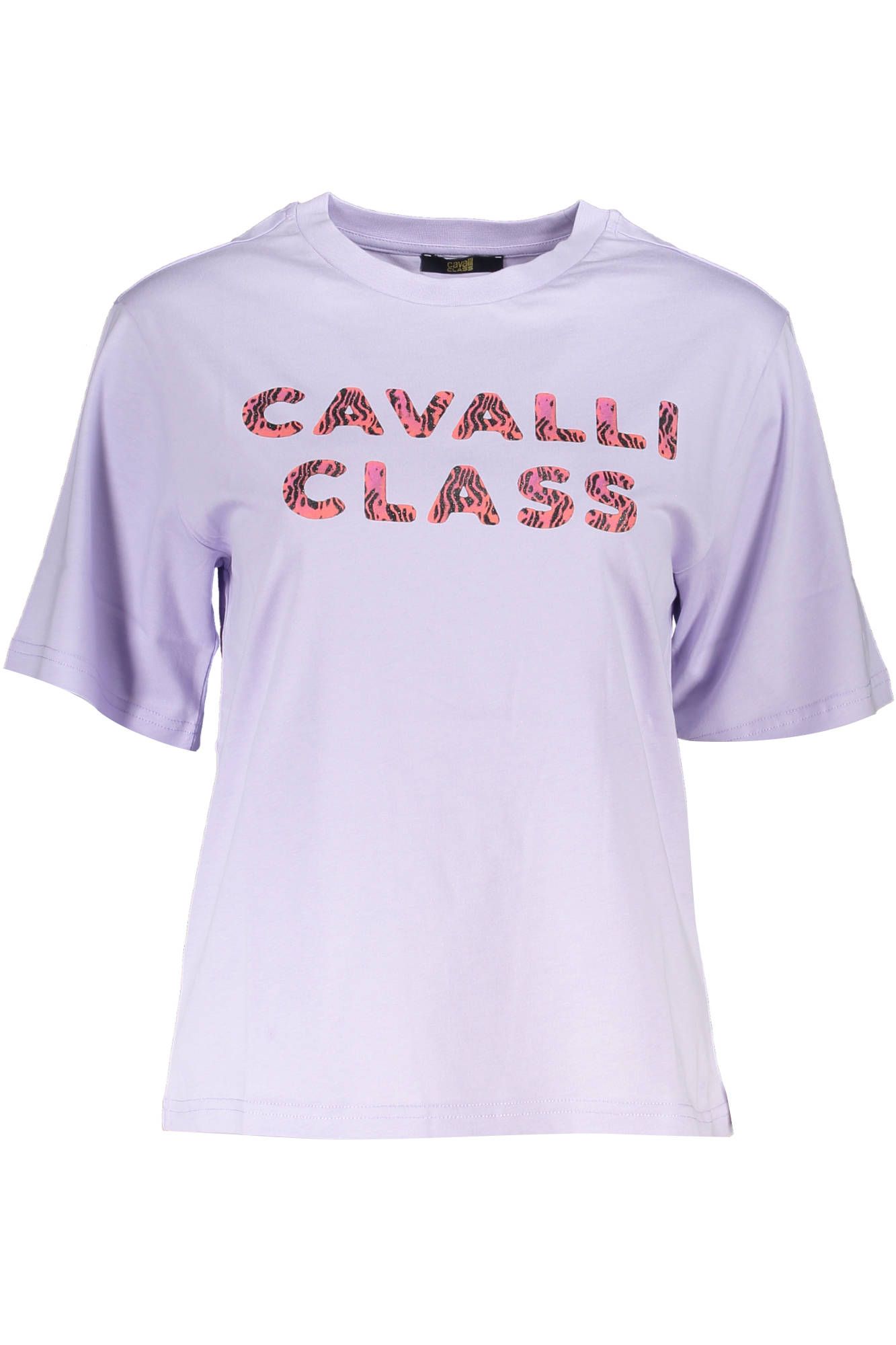 

Женская футболка из фиолетового хлопка cavalli CLASS