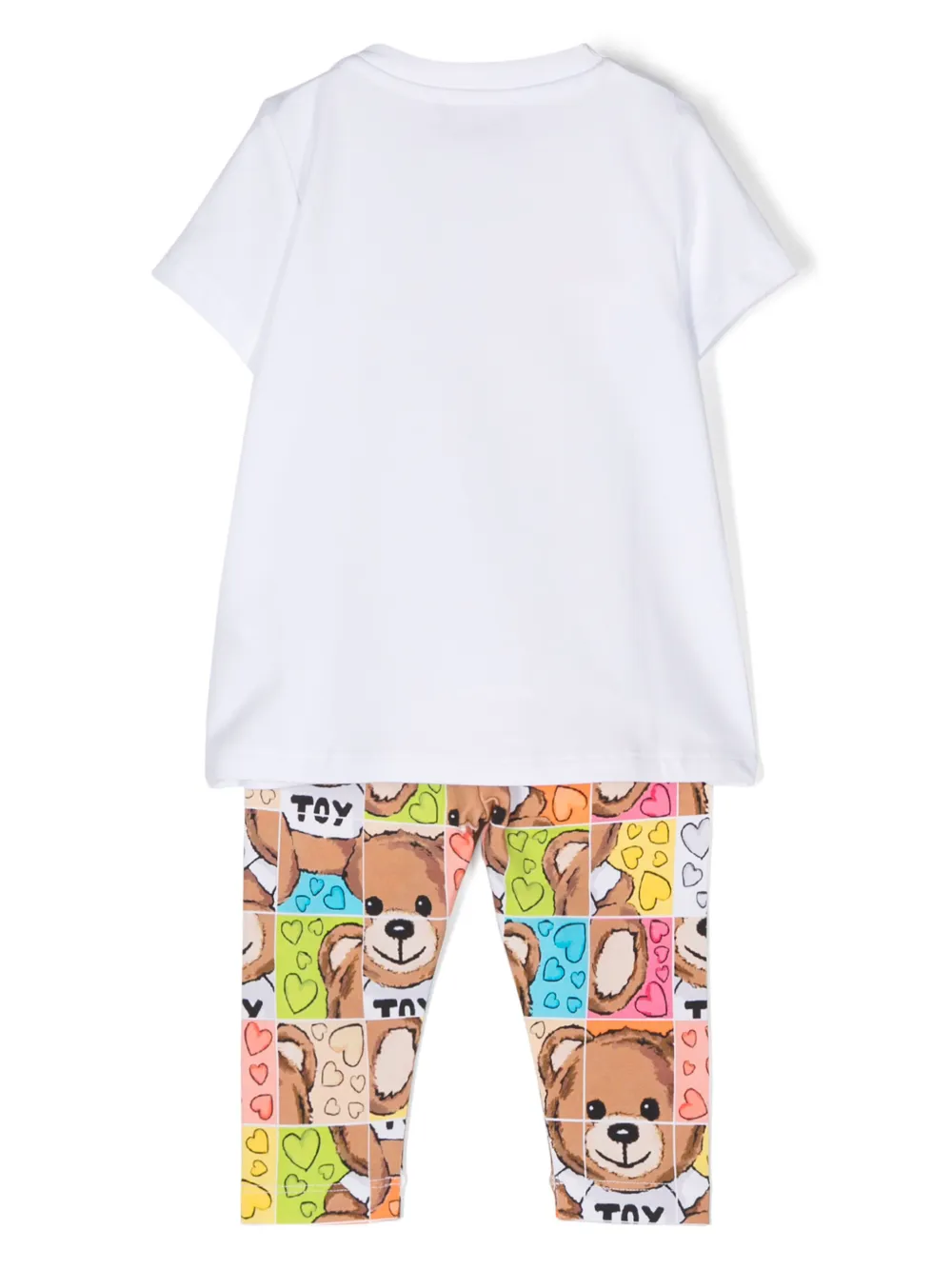Комплект из топа и блумеров с принтом Teddy Bear Moschino Kids, белый — фото 2
