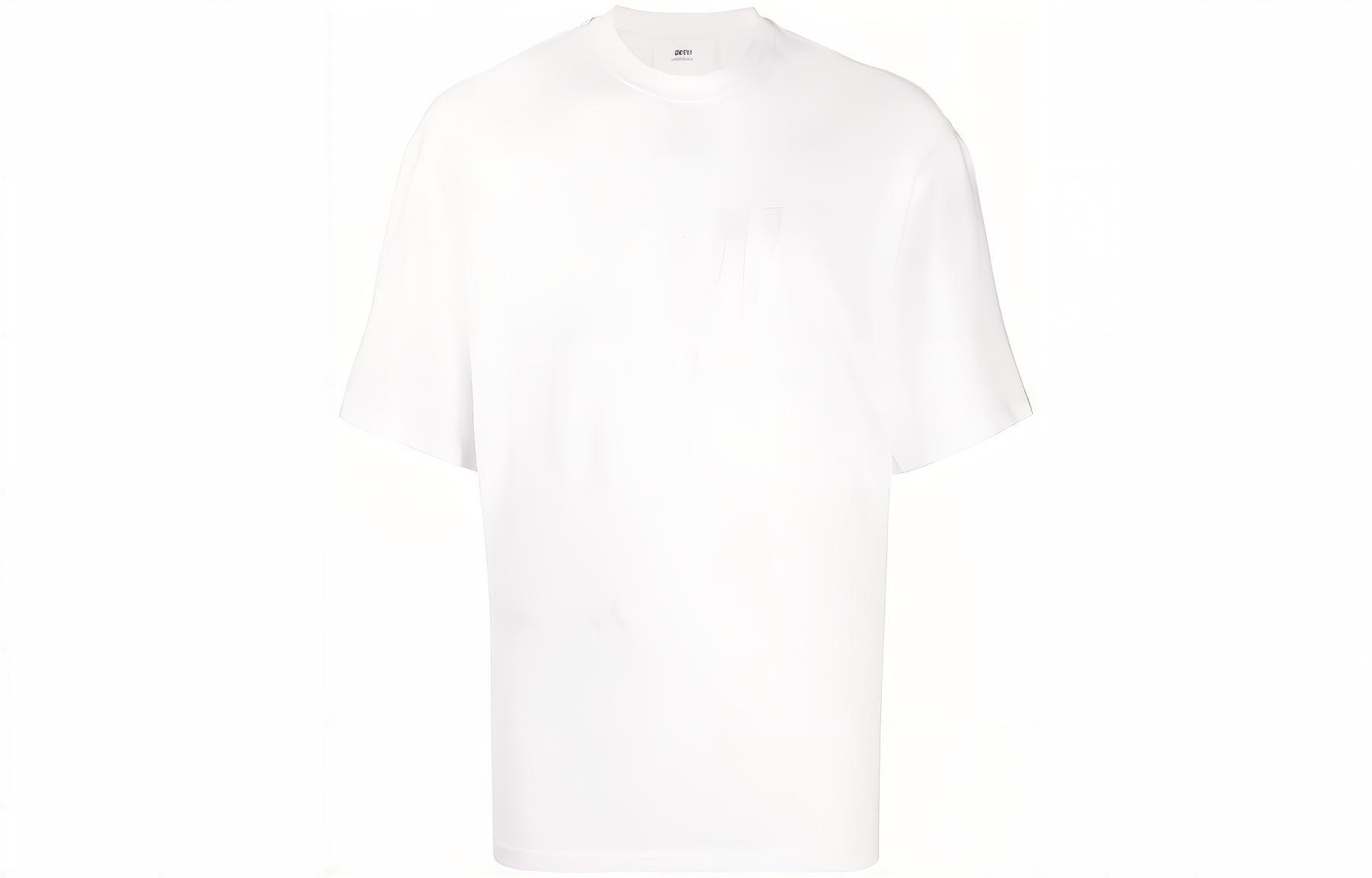 

Футболка из органического хлопка AMI Paris с вышитым логотипом AMIPARIS, белый