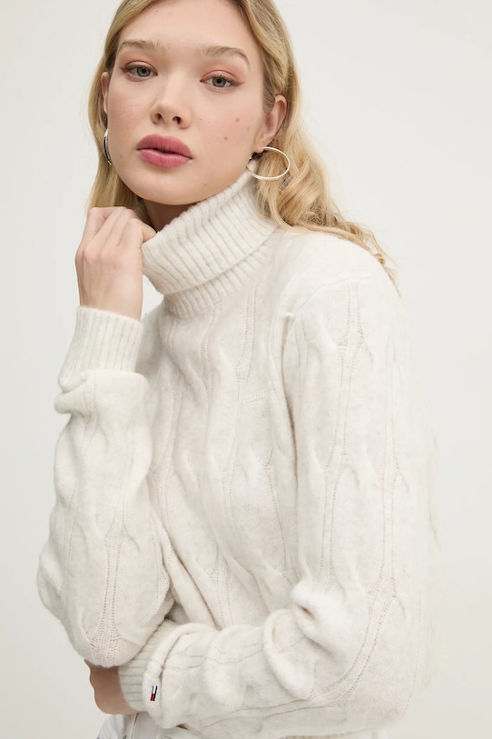 

Свитер с добавлением шерсти Tommy Jeans, бежевый