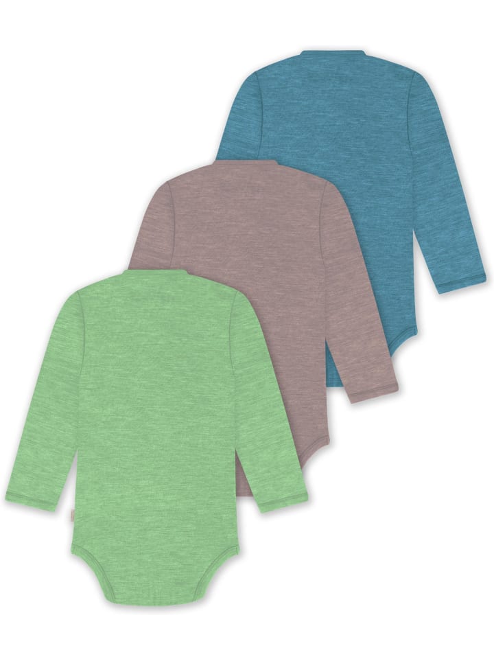 Normani Outdoor Sports Комплект из 3 предметов: боди для младенцев, боди-слинги, боди для малышей синего, розового и зеленого цвета — фото 2