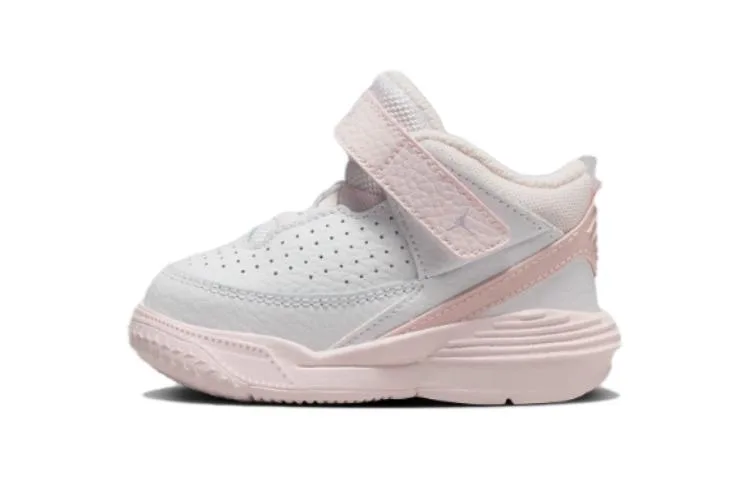Jordan Max Aura 5 дышащие устойчивые к истиранию кроссовки mid top для малышей бело-розовые