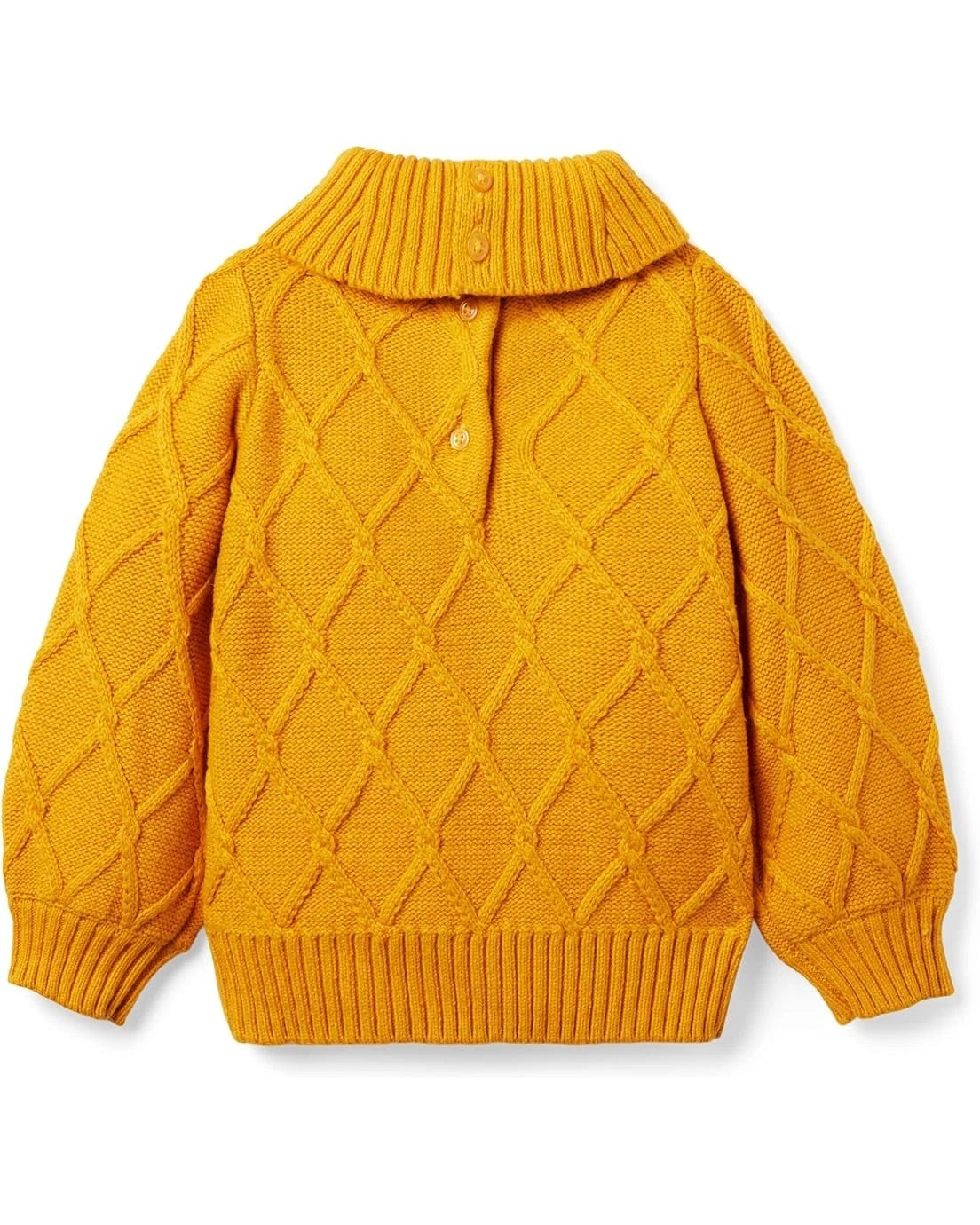 

Детский свитер Janie and Jack желтого цвета с высоким воротником и косами, уютный, модель RED542