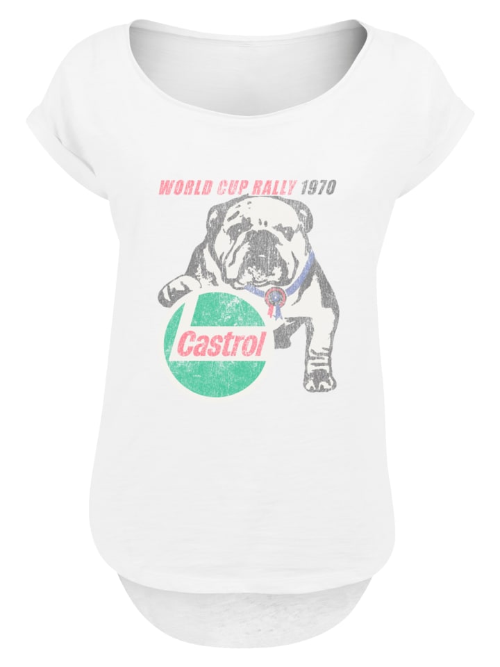 

F4NT4STIC Футболка с длинным кроем Castrol 1970 белого цвета
