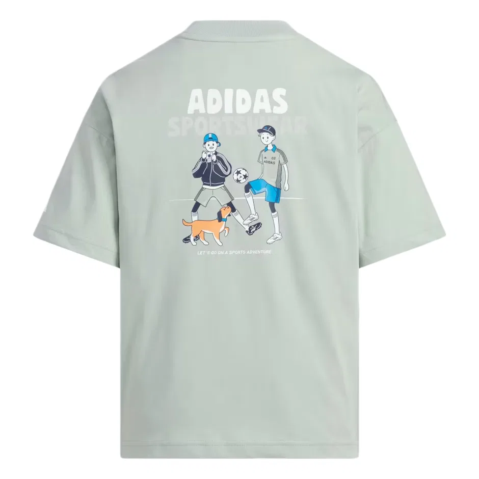 Детская футболка с круглым вырезом Adidas, Magical Sage — фото 3