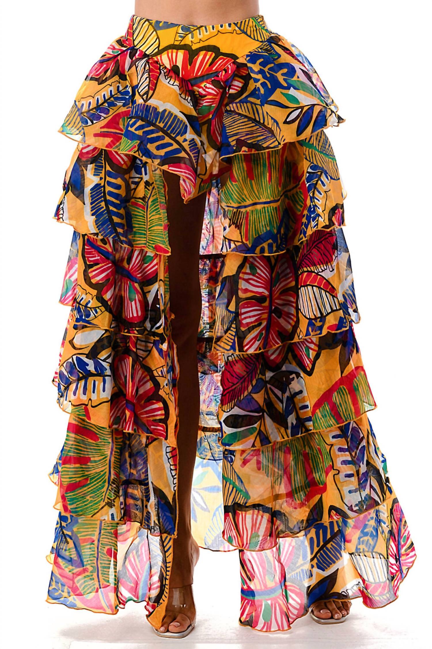 

Женская стильная макси-юбка в тропическом стиле HIGHLIGHT, Tropical