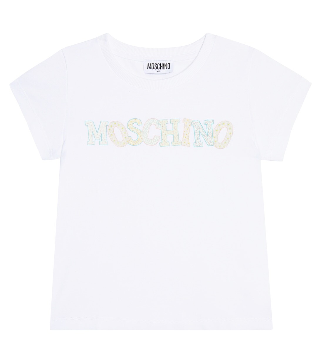 

Футболка из смесового хлопка с логотипом Moschino, белый