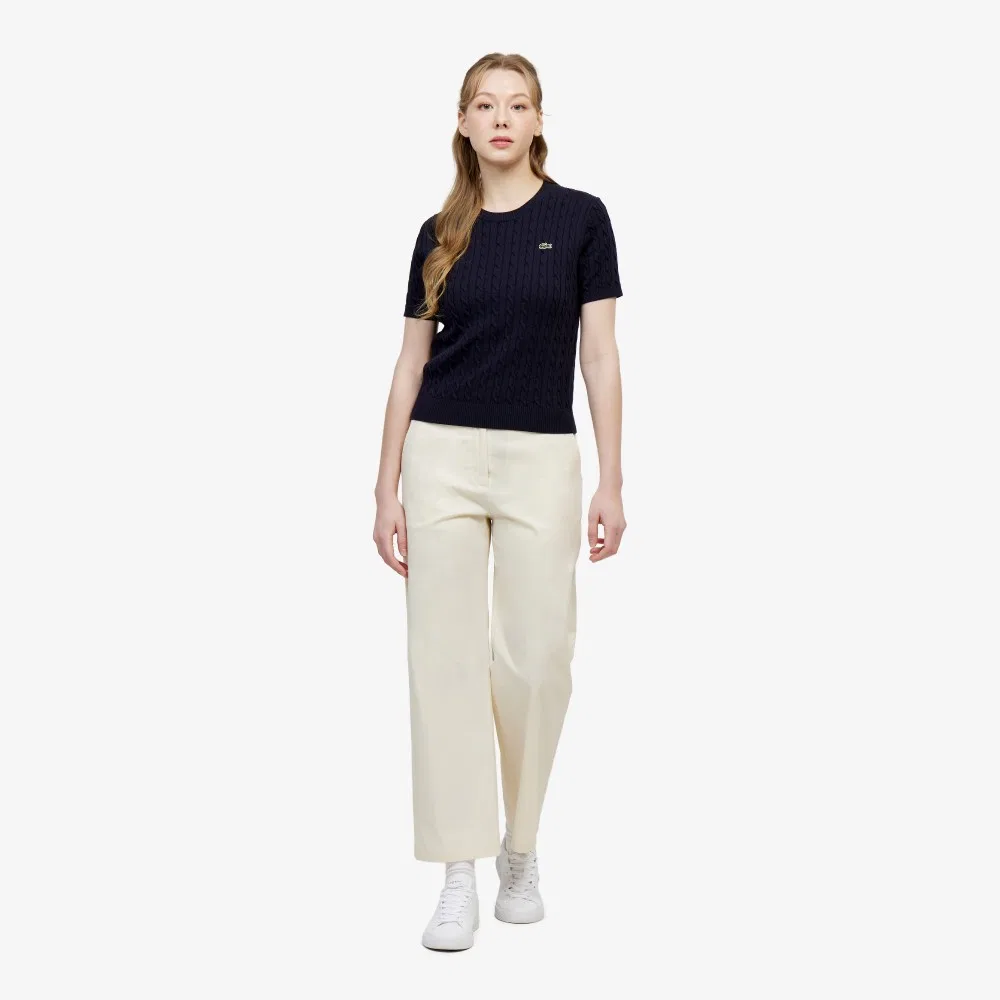 Брюки женские Lacoste прямые летние, айвори