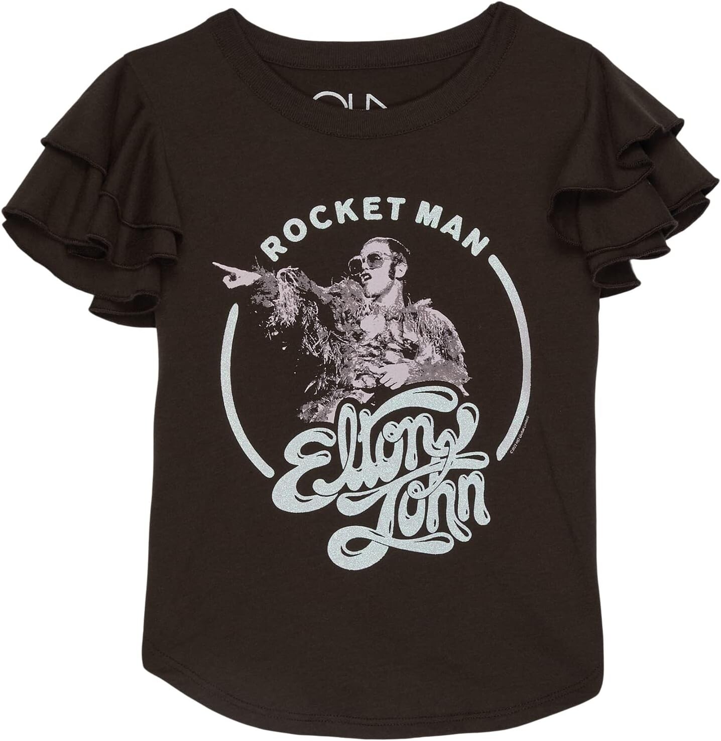 

Футболка Chaser Elton John - Rocket Man Flutter Sleeve Shirttail Tee, цвет Union Black