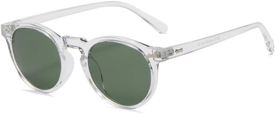 

Солнцезащитные очки LVTFCO Retro круглые поляризованные женские модные с заклепками, защита от УФ-излучения UV400, мужские панк темно-зеленые солнцезащитные очки, Clear Dark Green