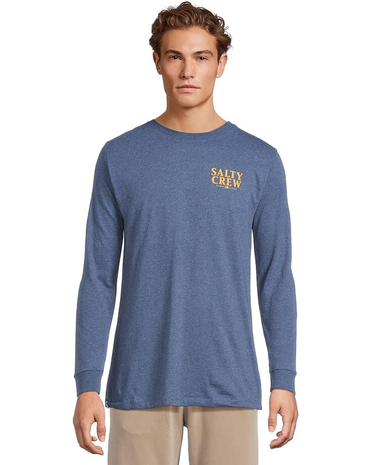 

Лонгслив Salty Crew Yellowfin Classic Long Sleeve Tee, цвет Navy Heather