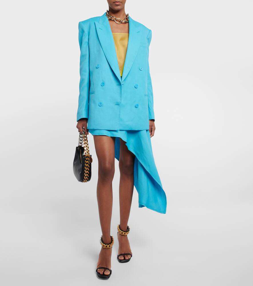 Асимметричная твиловая мини-юбка Stella McCartney, Aqua Blue — фото 2