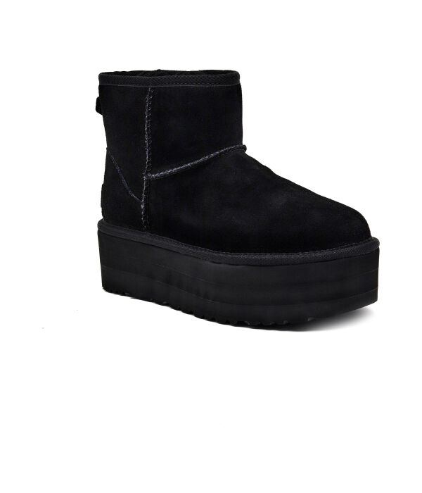 Ботинки кожаные UGG на платформе, черный