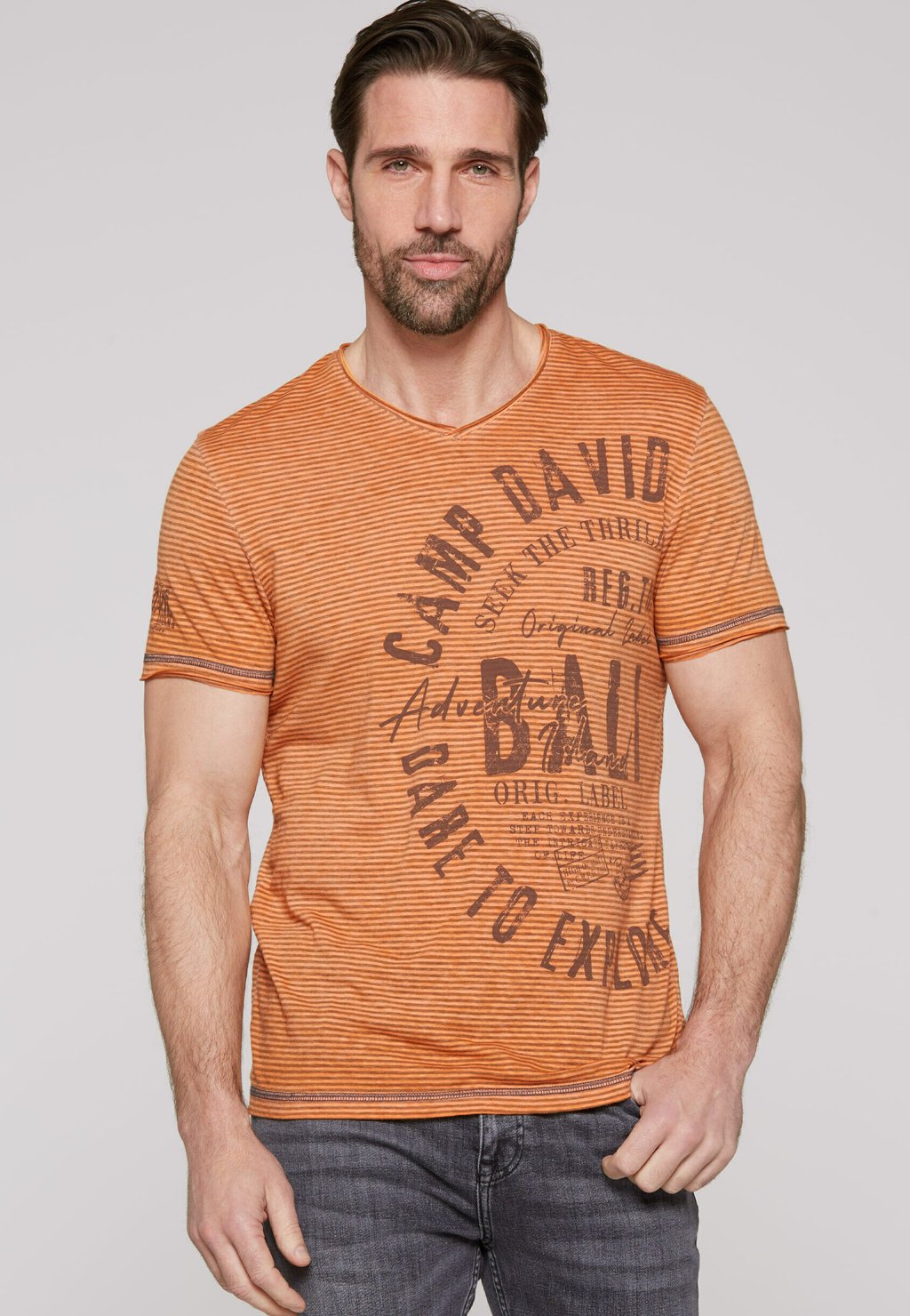 

Рубашка поло MIT V-NECK UND PRINTS Camp David, оранжевый