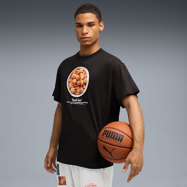 

Мужская баскетбольная футболка большого размера Hooptopia Puma, черный