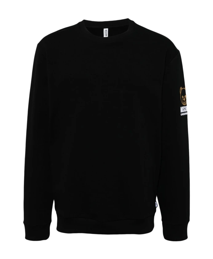 

Свитер с круглым вырезом и логотипом Moschino, черный