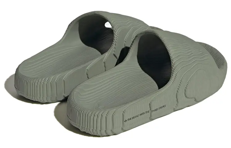 Шлепанцы и сланцы Adidas Originals Adilette 22 Slides Silver Green Women's — фото 4